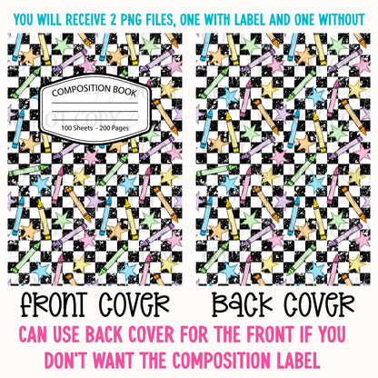 Stars & Crayons Composition Notebook Cover