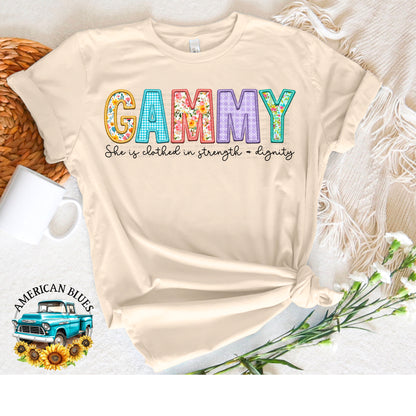 Gammy- Spring embroidered name digital design | American Blues Designs