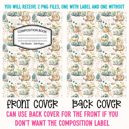 Cute Dinos Composition Notebook Cover
