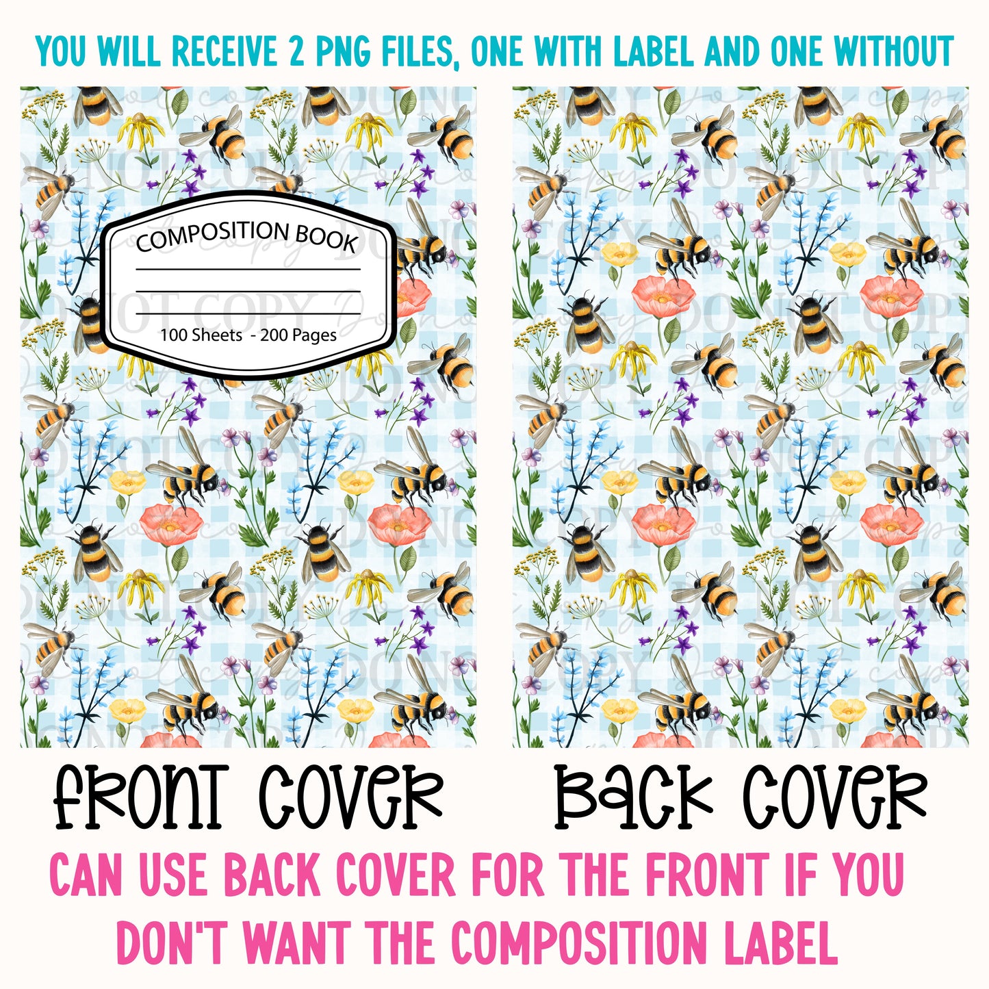 Bees & Farm Flowers Composition Notebook Cover
