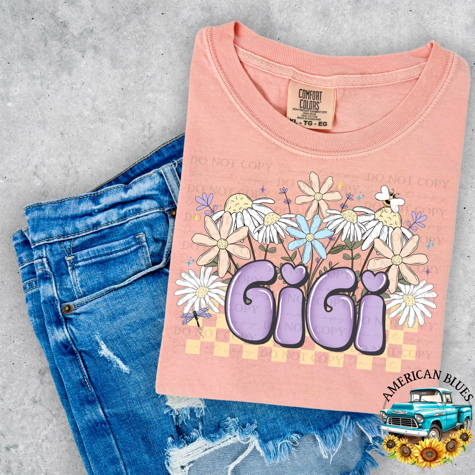 Gigi retro floral digital design | American Blues Designs