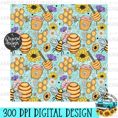 Always Bee Kind seamless pattern | American Blues Designs