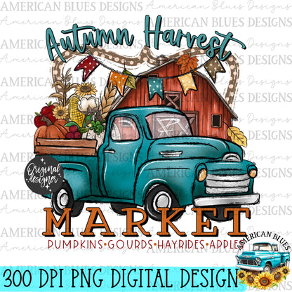 Autumn Harvest Market digital design | American Blues Designs