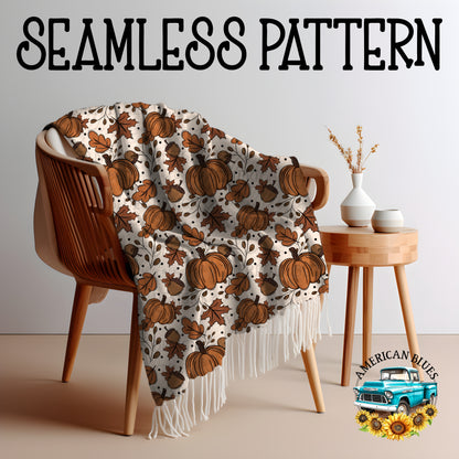 Rustic Autumn seamless pattern | American Blues Designs 