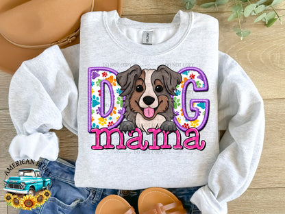 Dog mama Aussie digital design | American Blues Design