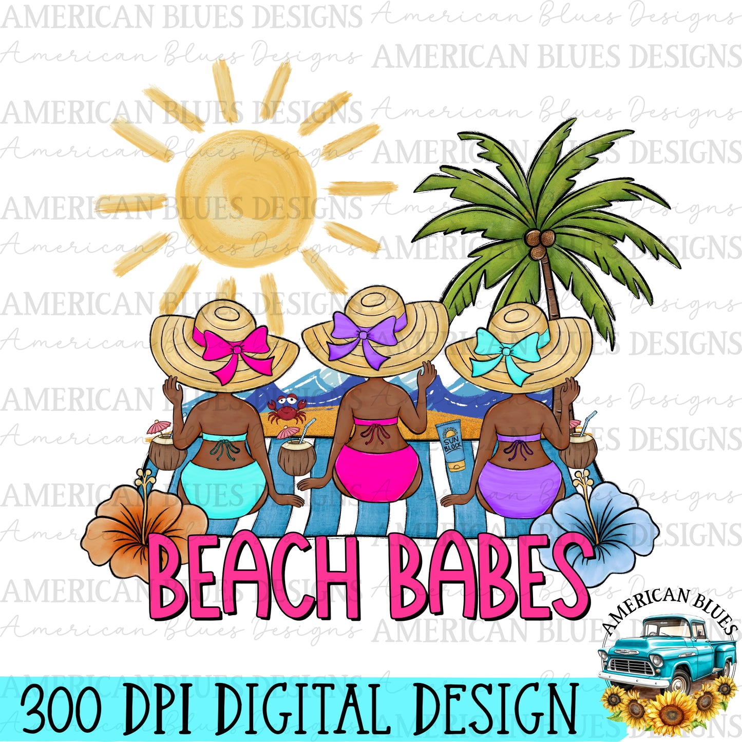 Beach Babes Digital Design | American Blues Designs