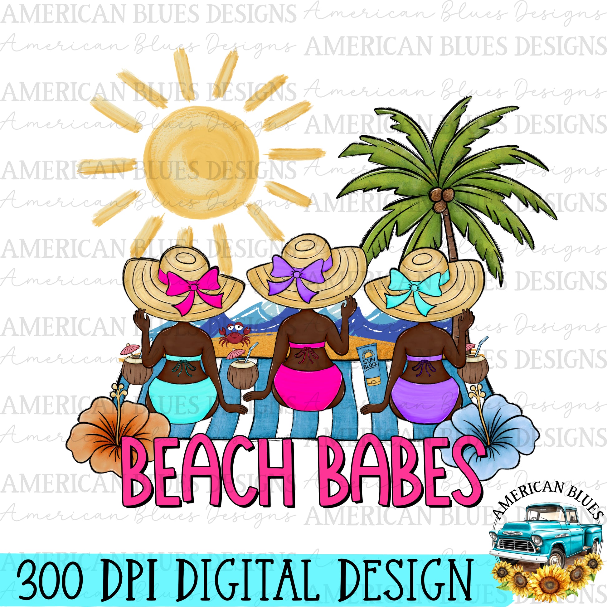 Beach Babes Digital Design | American Blues Designs