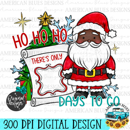 Christmas countdown board- Santa dark skin tone | American Blues Designs