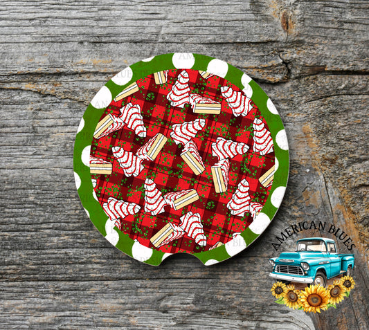 Christmas tree cake car coaster digital design | American Blues Designs