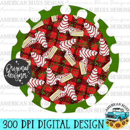 Christmas tree cake car coaster digital design | American Blues Designs