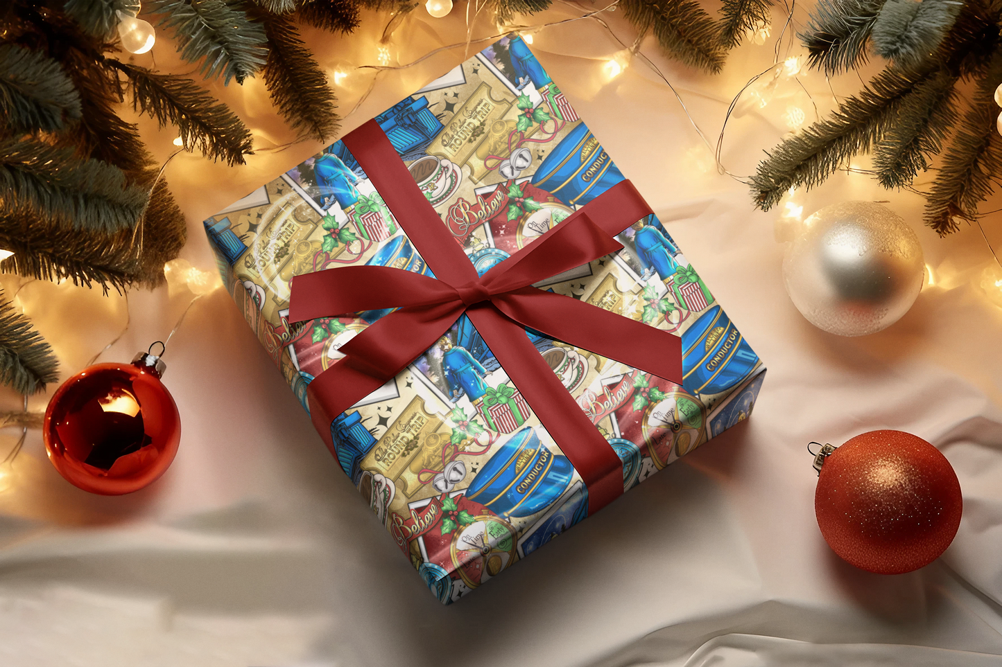 Christmas Magic Train wrapping paper