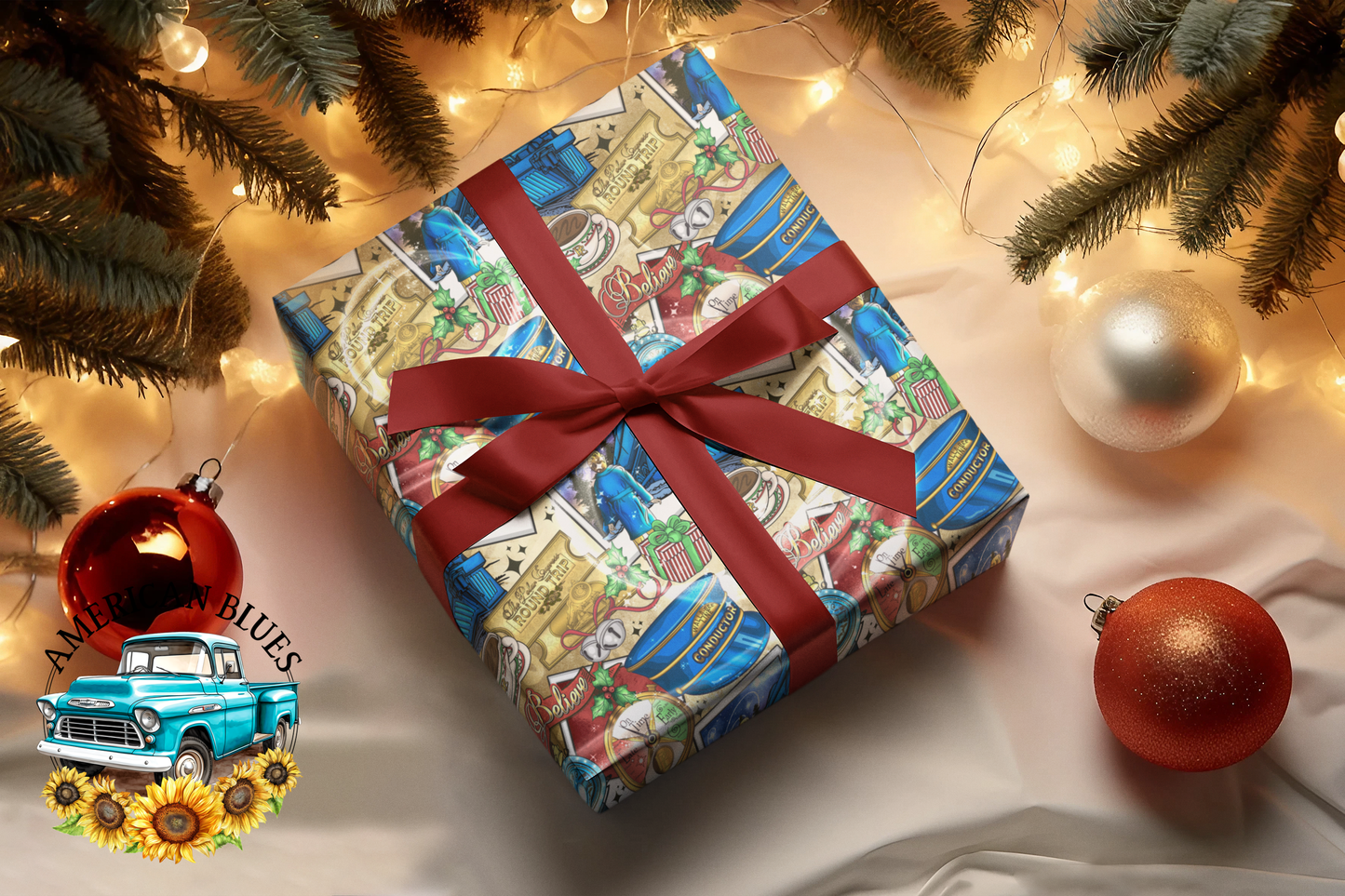 Christmas Magic Train wrapping paper