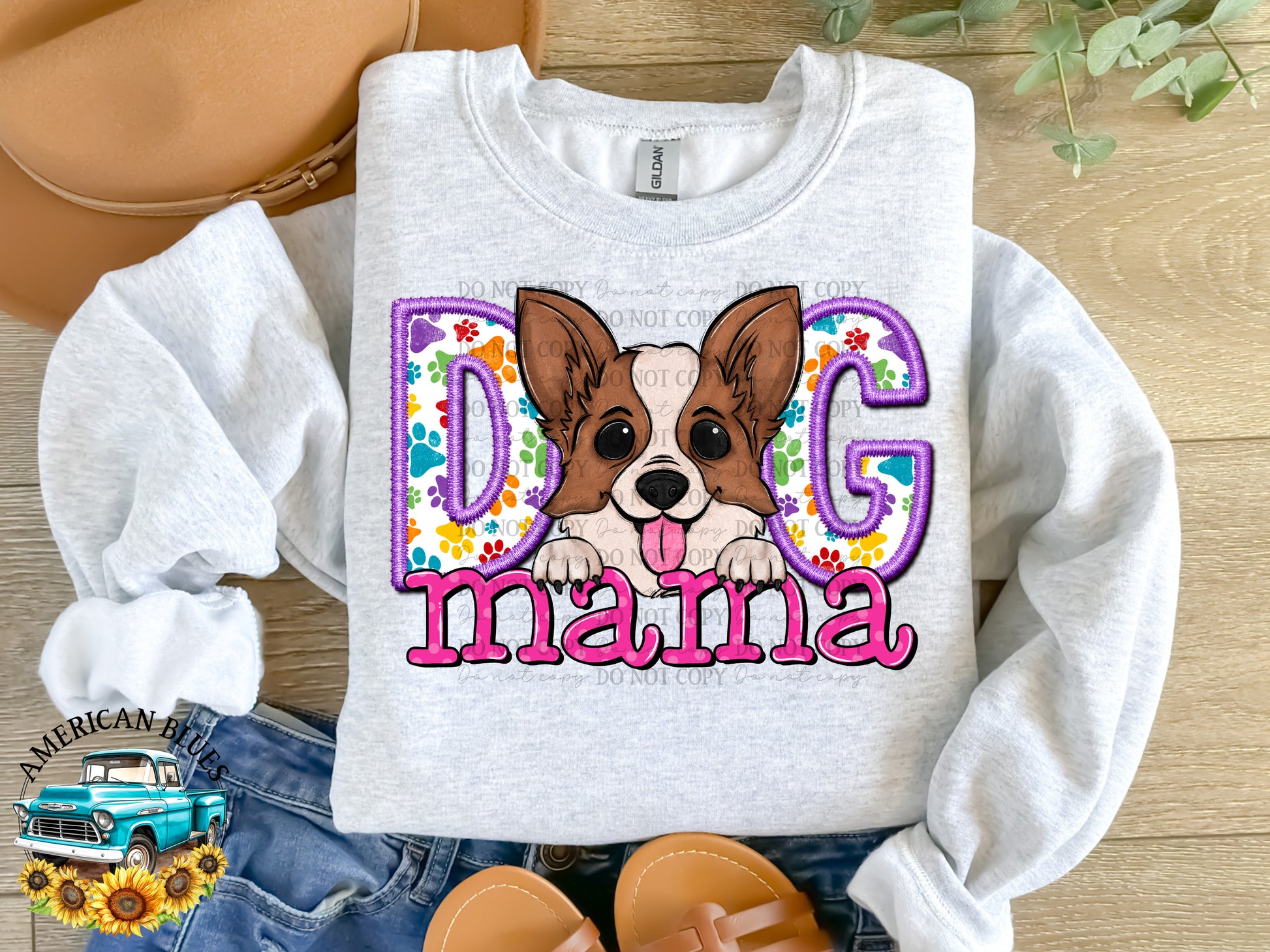 Dog mama Corgi digital design | American Blues Design