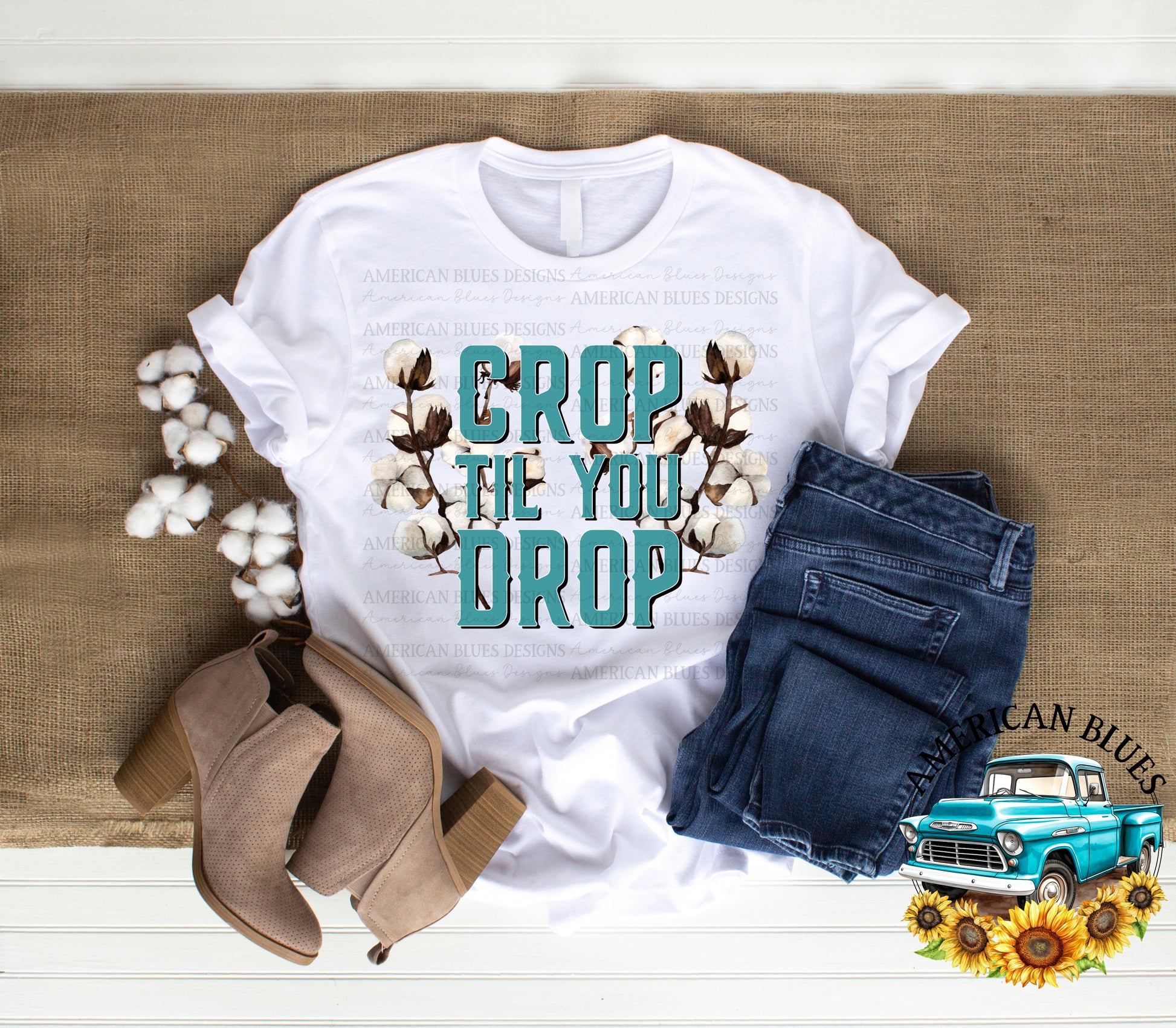 Crop til you drop cotton digital design | American Blues Designs 