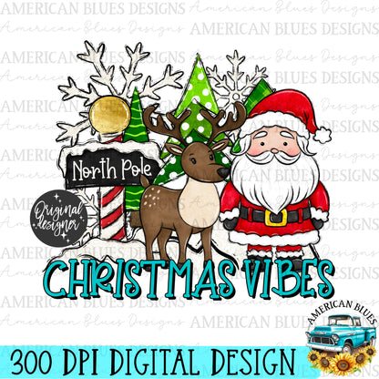 Christmas Vibes digital design | American Blues Designs