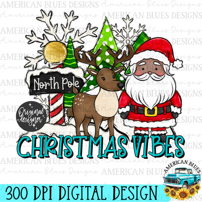 Christmas Vibes digital design | American Blues Designs