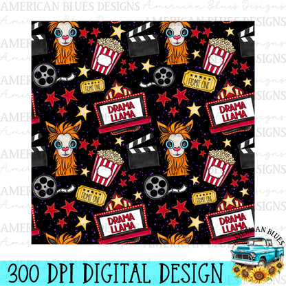 Don't be a Drama Llama seamless pattern