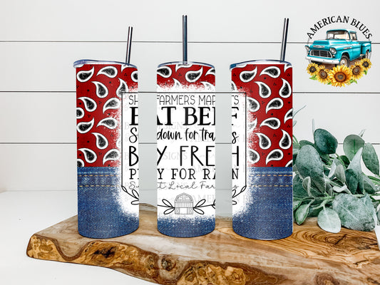 Support Local Farmers 20oz tumbler wrap | American Blues Designs