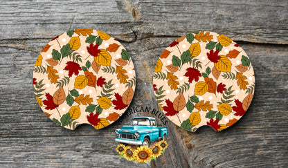 Fall leaves car coaster digital design | American Blues Designs