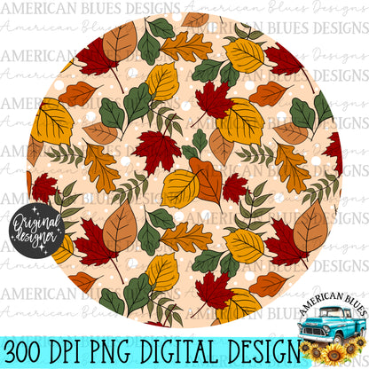 Fall leaves car coaster digital design | American Blues Designs