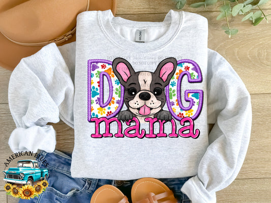 Dog mama Frenchie digital design | American Blues Design