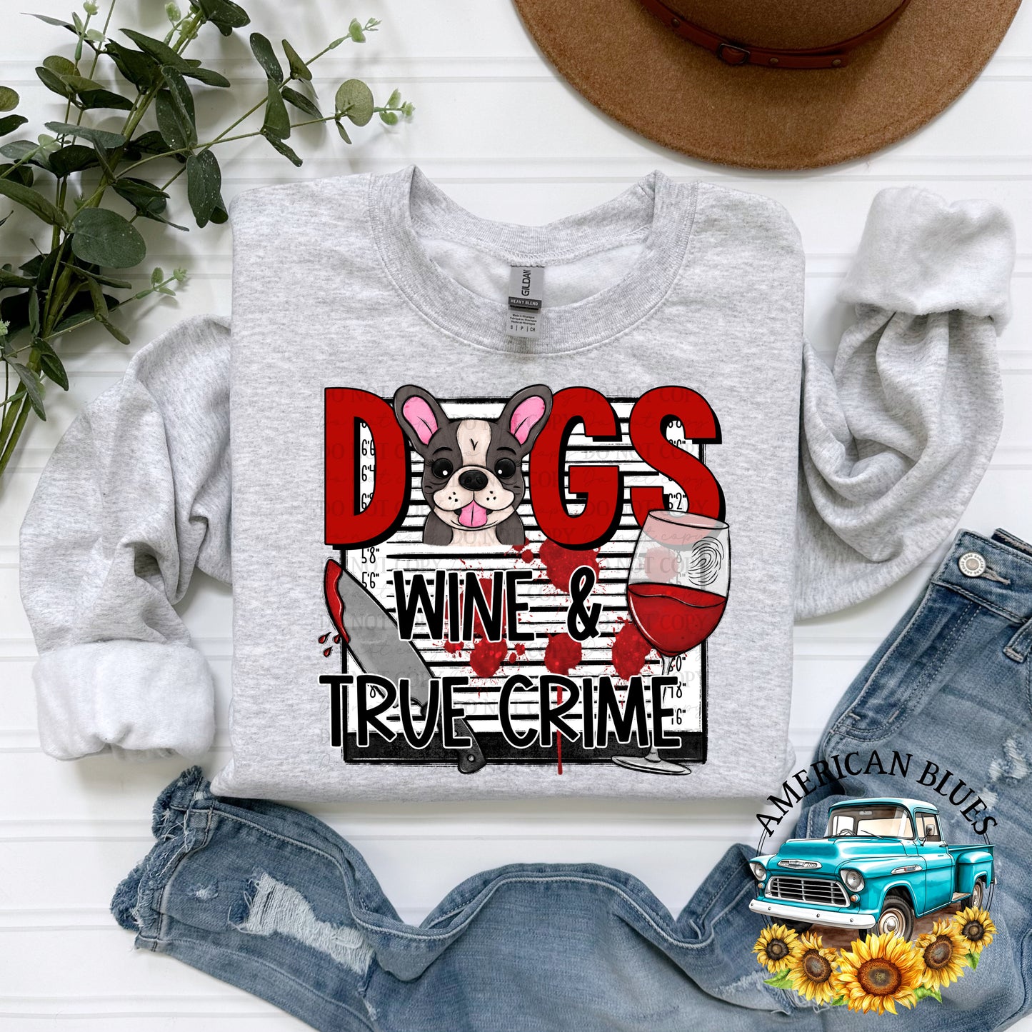 Dogs Wine & True Crime | American Blues Designs