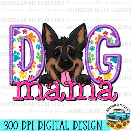 Dog mama German Shepard digital design | American Blues Design