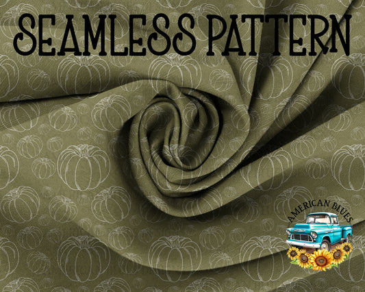 Pumpkin & Green seamless pattern | American Bles Designs