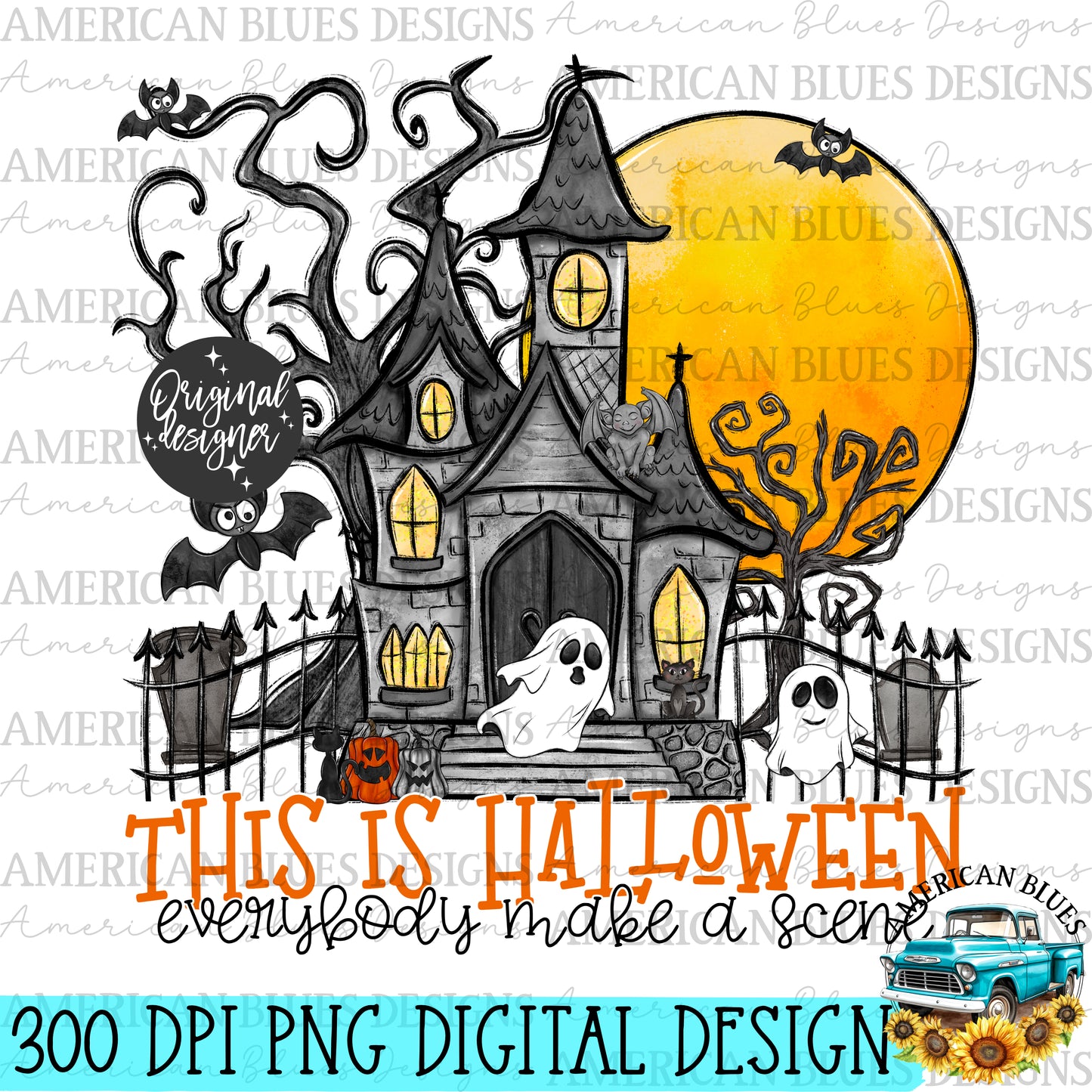 This is Halloween digital design | American Blues Designs