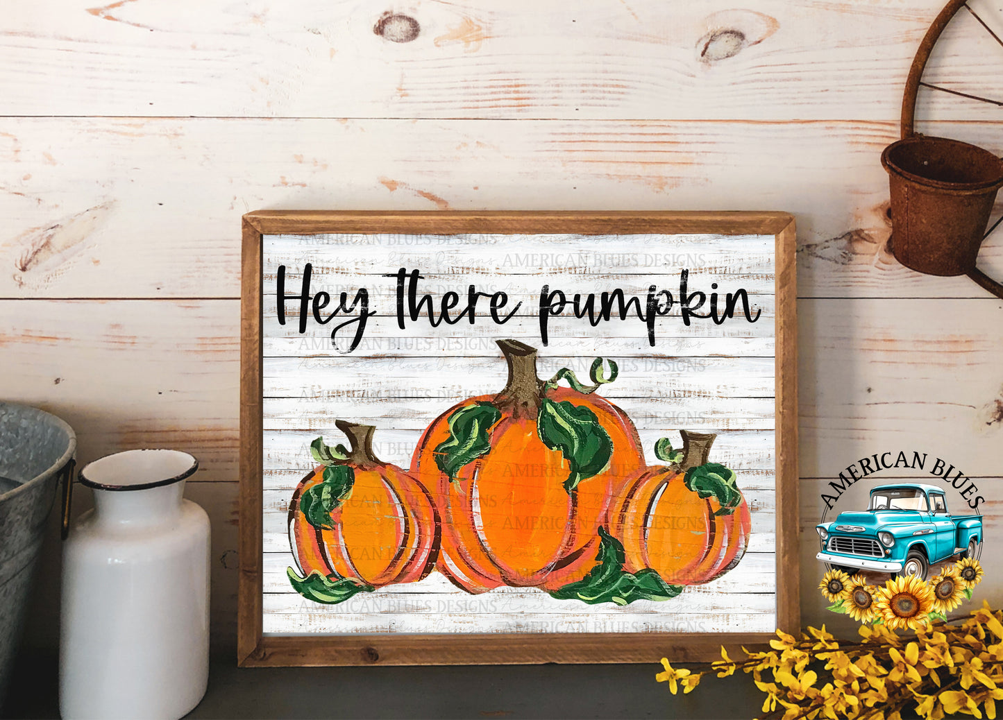 Hey there pumpkin printable art | American Blues Designs