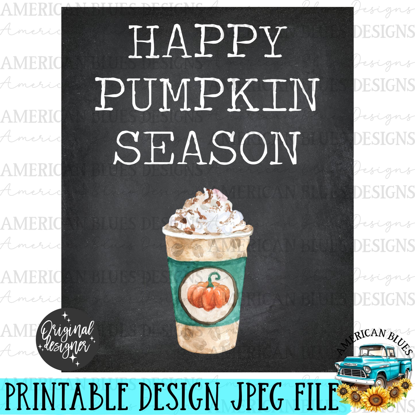 Happy Pumpkin Season printable | American Blues Designs