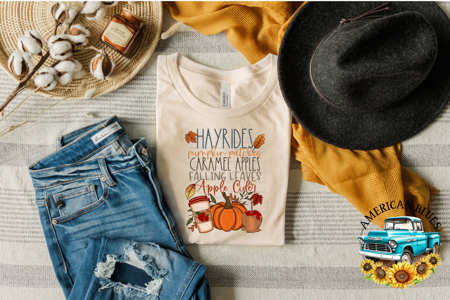 "Hayrides, Pumpkin patches, caramel apples, falling leaves, apple cide digital design | American Blues Designs