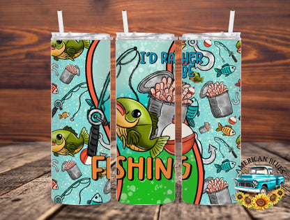 I'd rather be fishing- 20 oz tumbler wrap