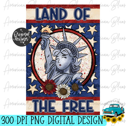 Land of the Free garden flag 12x18