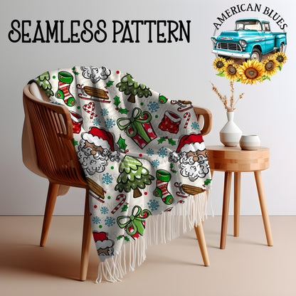 Merry Santa seamless pattern | American Blues Designs