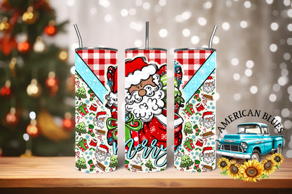 Merry Santa 20 ounce tumbler wrap | American Blues Designs