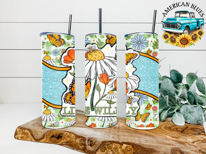 Live Wildly 20 oz tumbler wrap Digital Design | American Blues Designs