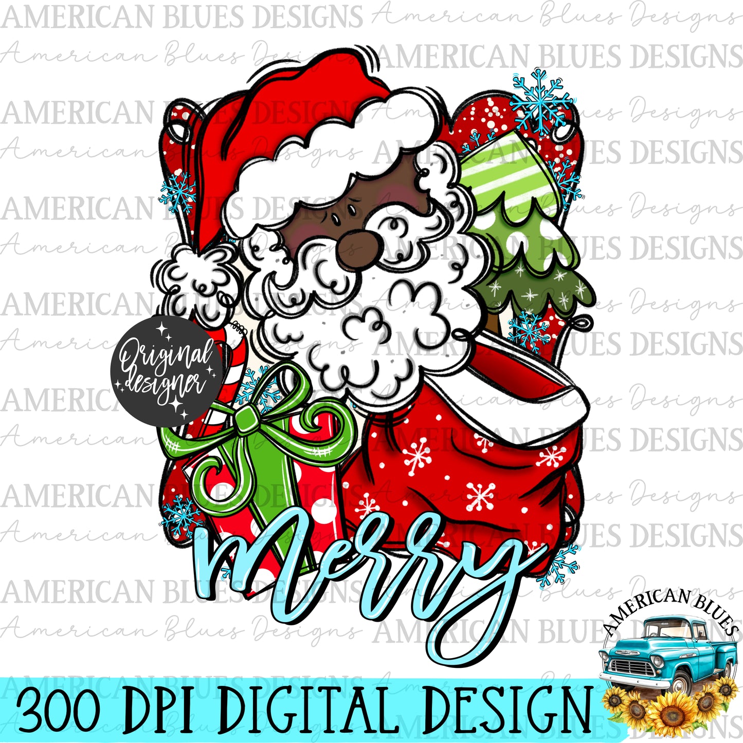 Merry Santa | American Blues Designs