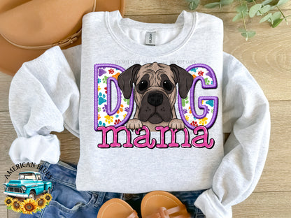 Dog mama Mastiff digital design | American Blues Design