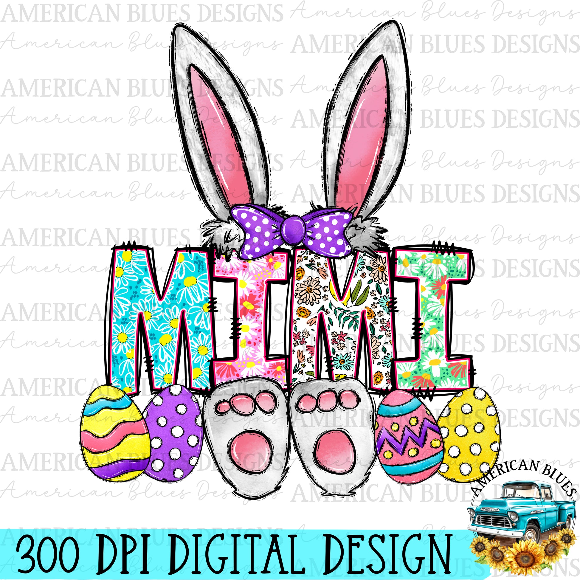 Mimi Bunny digital design | American Blues Designs