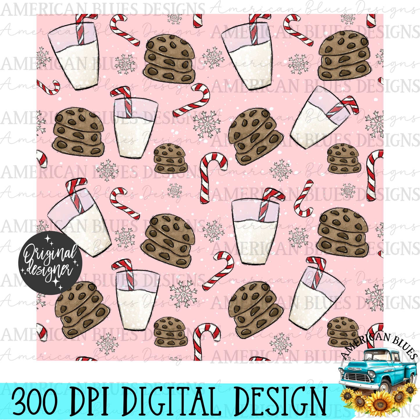 Milk & Cookies seamless pattern