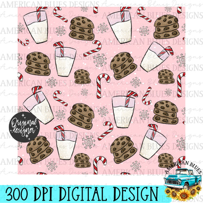 Milk & Cookies seamless pattern