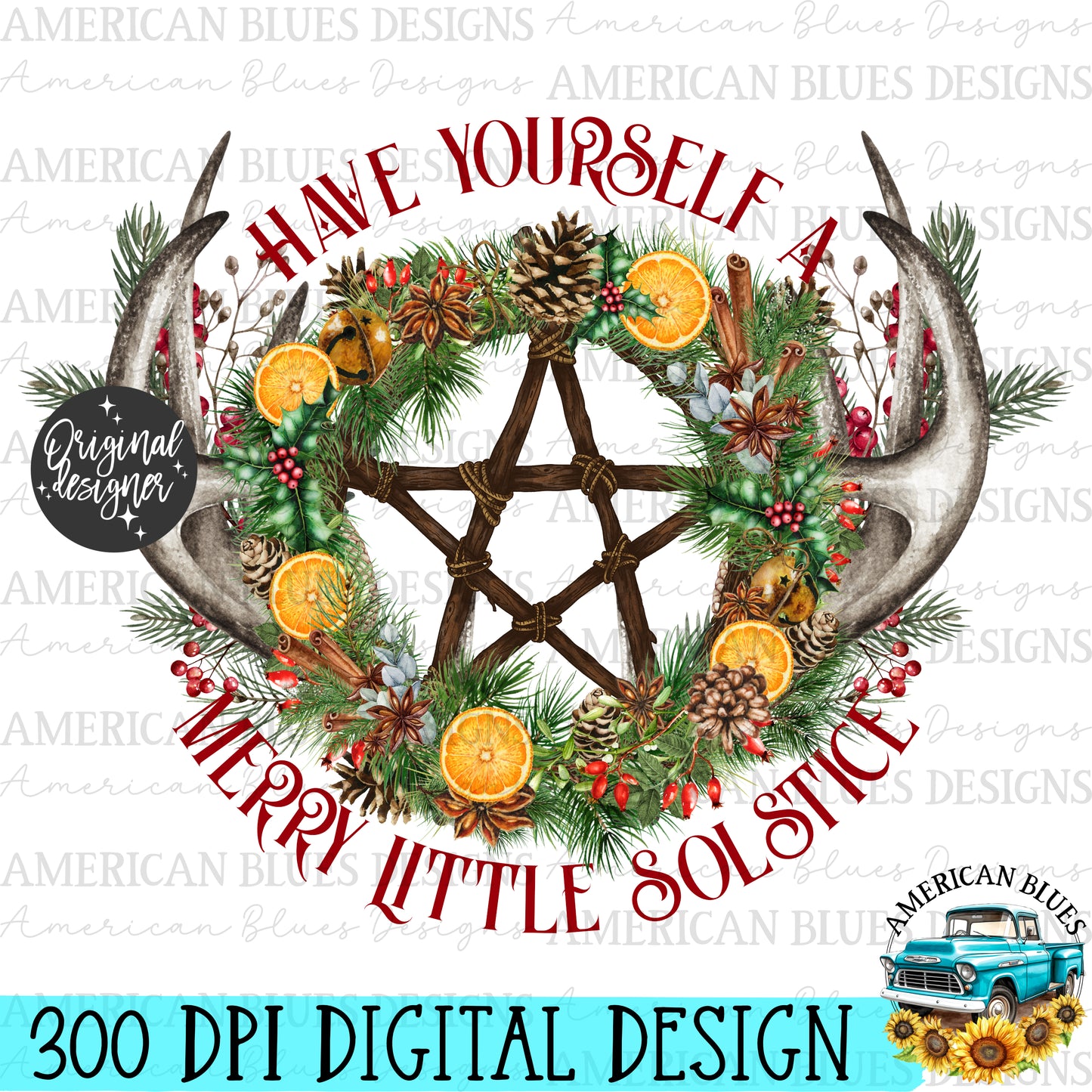 Have yourself a Merry little Solstice digital designs | American Blues Designs