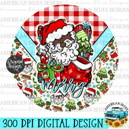 Merry Santa car coaster digital design | American Blues Designs