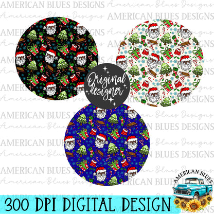 Merry Santa car coaster digital design | American Blues Designs