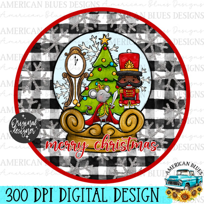 Merry Christmas Nutcracker ornament digital design | American Blues Designs