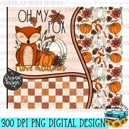 Oh My fox tumbler digital design | American Blues Designs