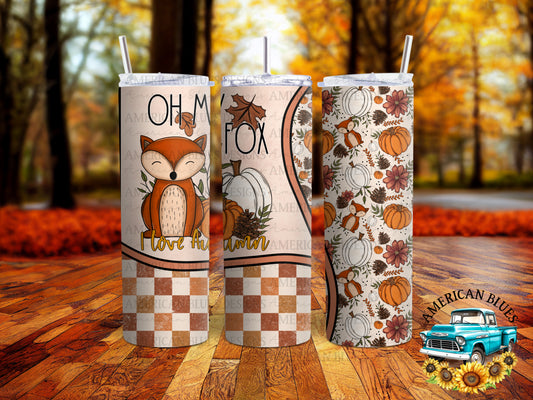 Oh My fox tumbler digital design | American Blues Designs