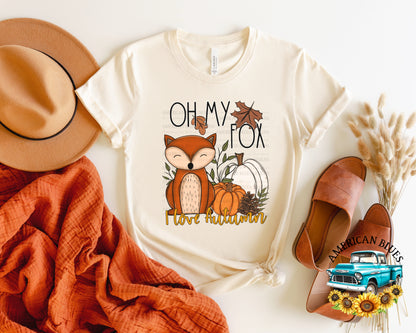 "Oh my fox I love Autumn" digital design | American Blues Design