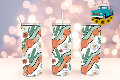 Peaches & Cacti- 20 oz straight tumbler wrap